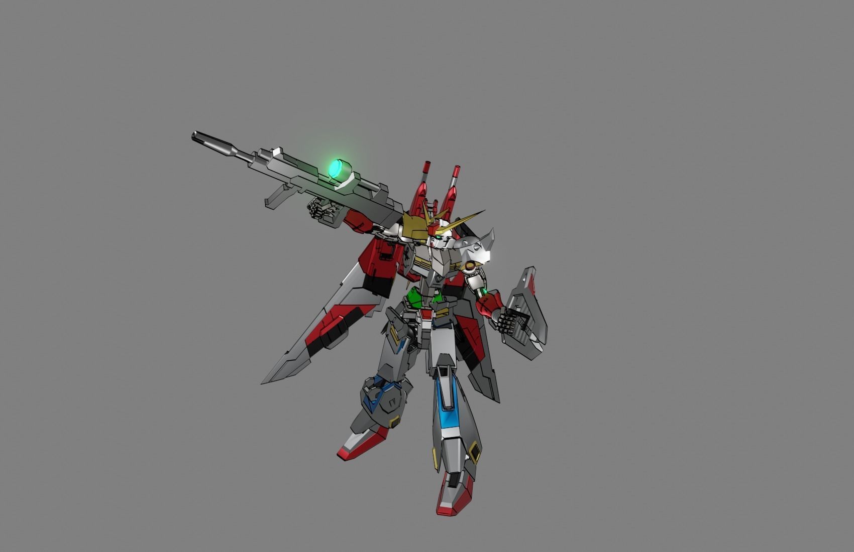Attacker Gundam 17 3D model_10