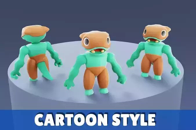 Cartoon Characters - Small Frogwolf Warrior