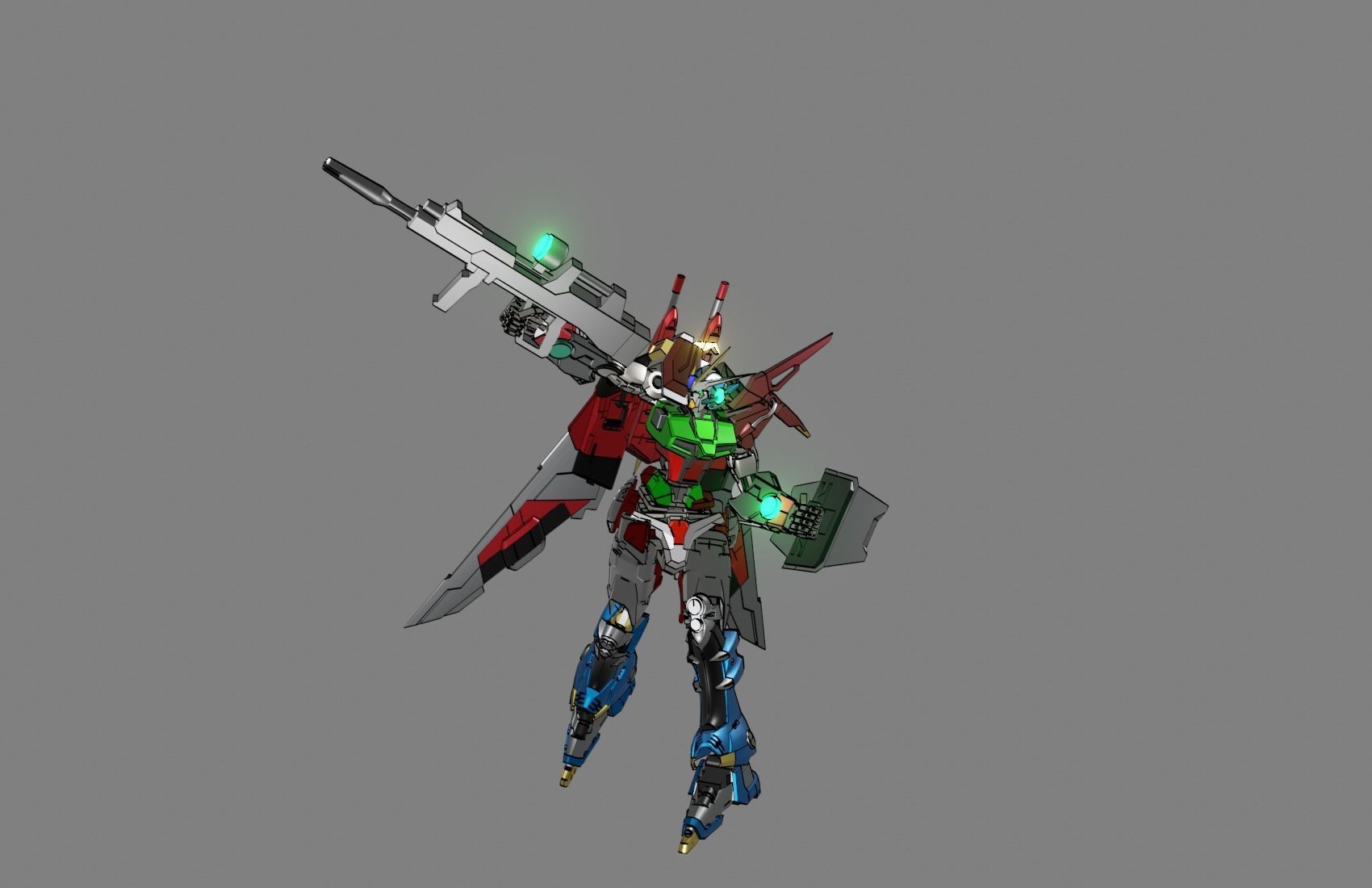 Attacker Gundam 16 3D model_12