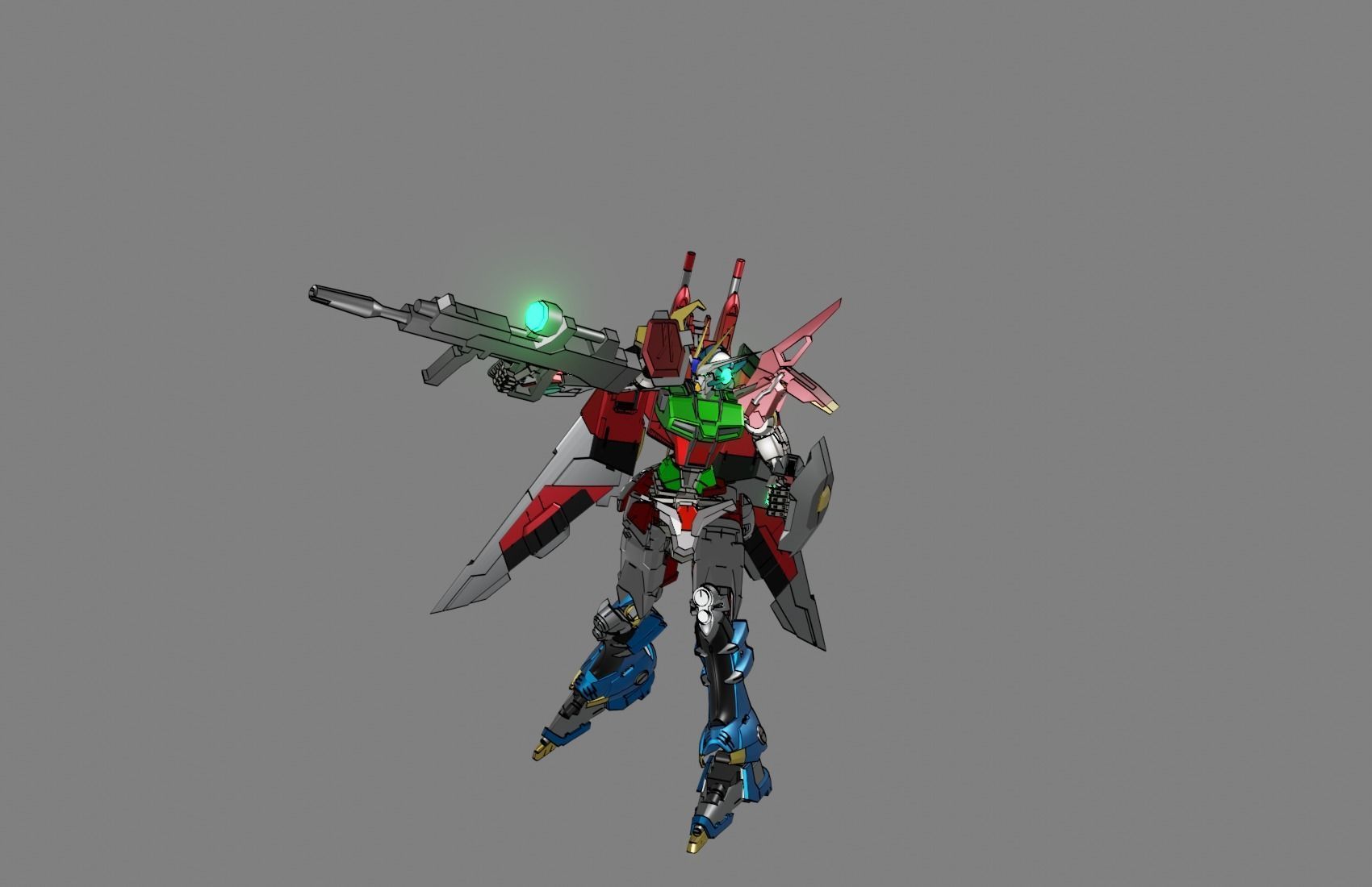 Attacker Gundam 16 3D model_9