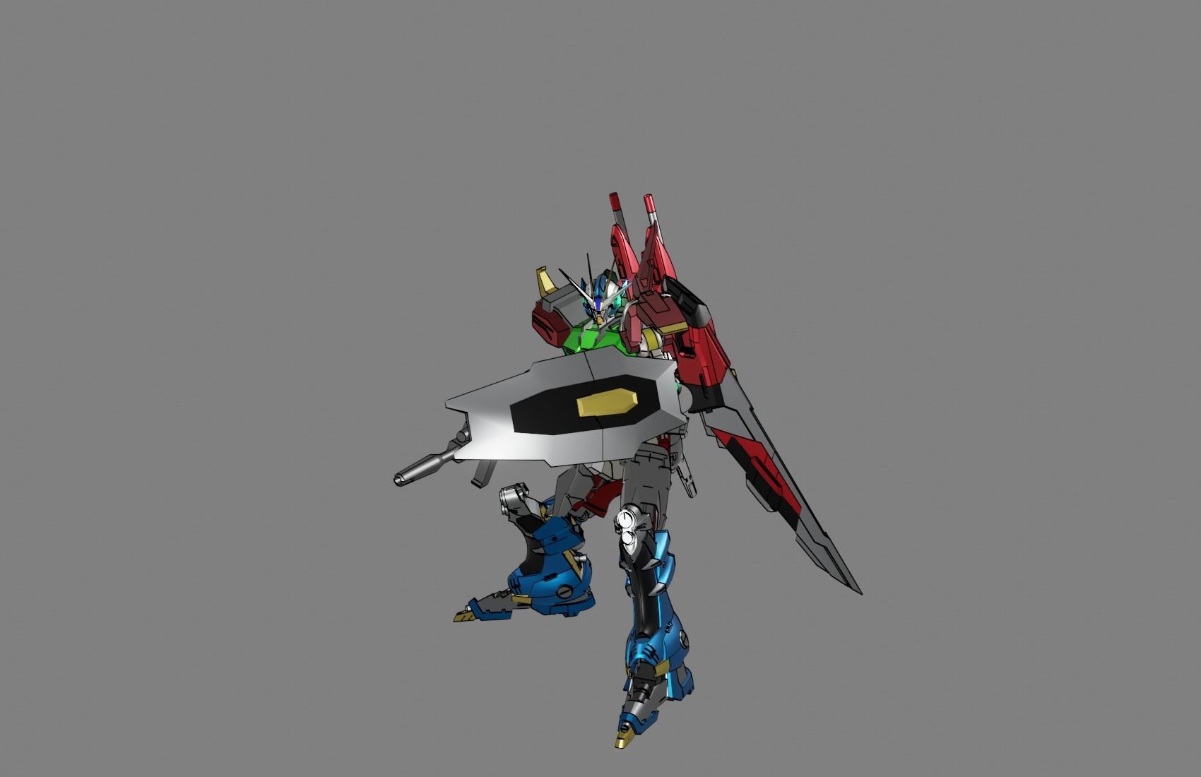 Attacker Gundam 16 3D model_1