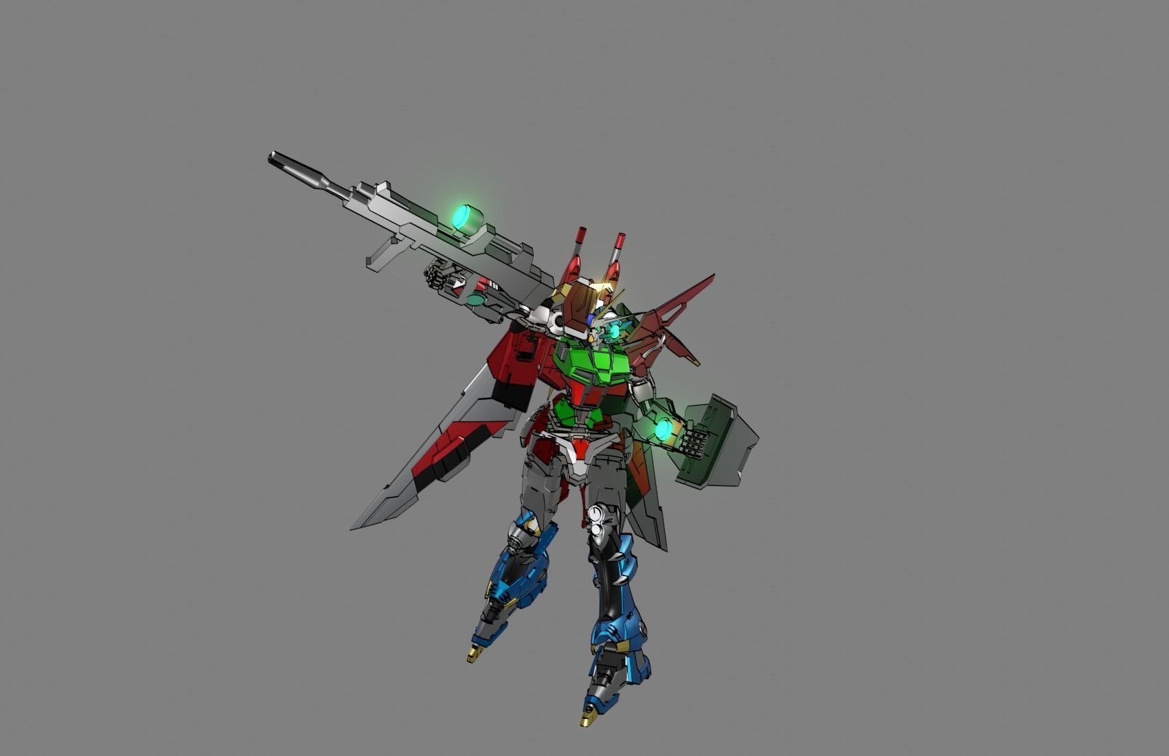 Attacker Gundam 16 3D model_11