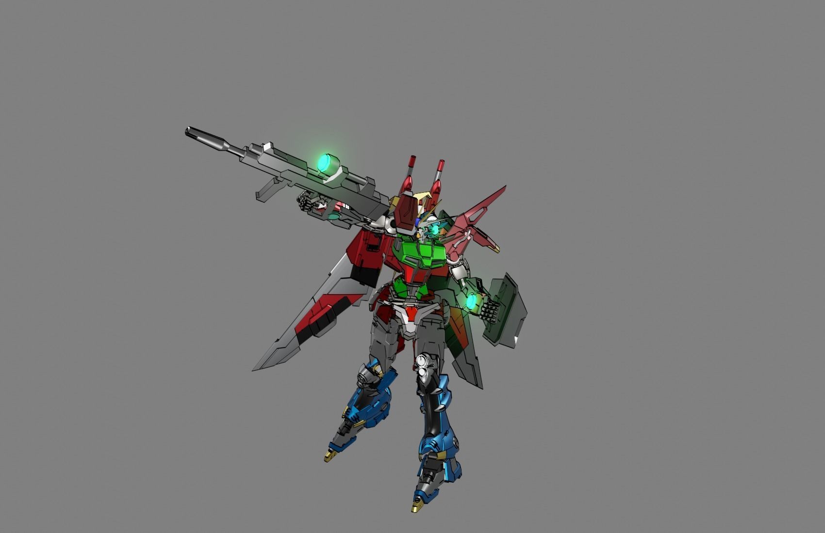 Attacker Gundam 16 3D model_10