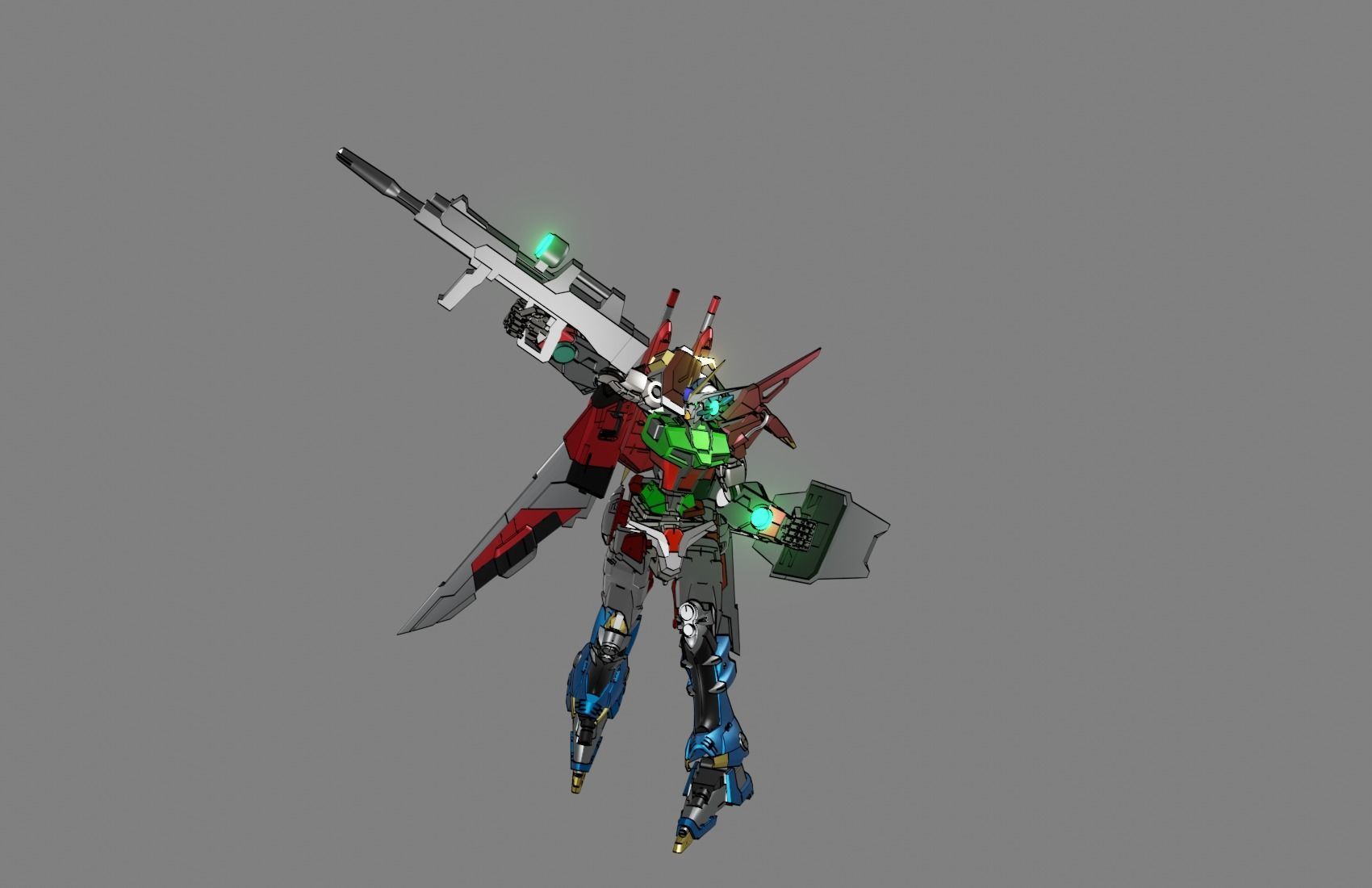 Attacker Gundam 16 3D model_14