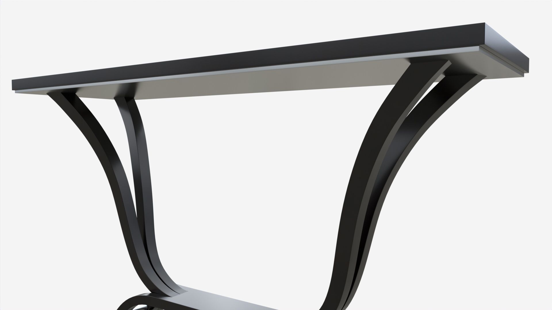 Art Deco Console Table Wooden 3D model_1