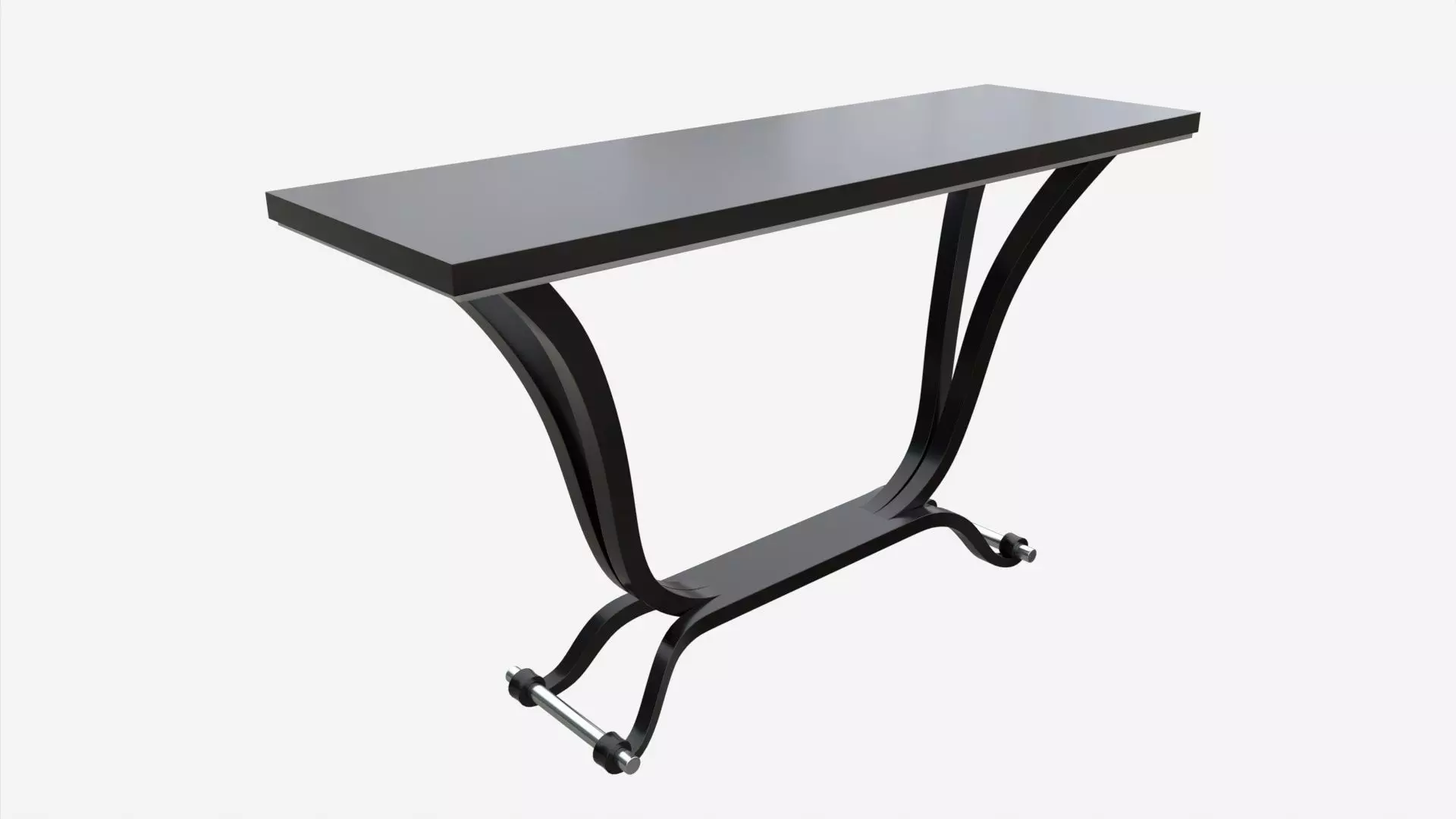 Art Deco Console Table Wooden 3D model_0