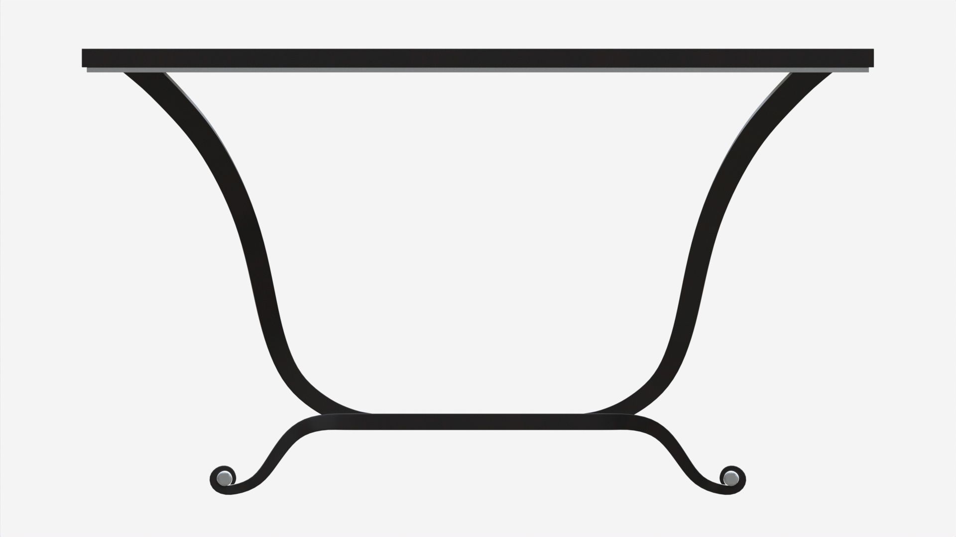 Art Deco Console Table Wooden 3D model_3