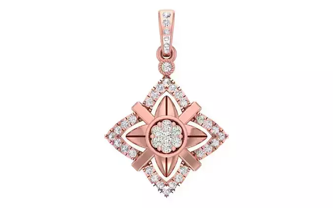 Solitaire Women Pendant 3dm STL OBJ FBX Render Details