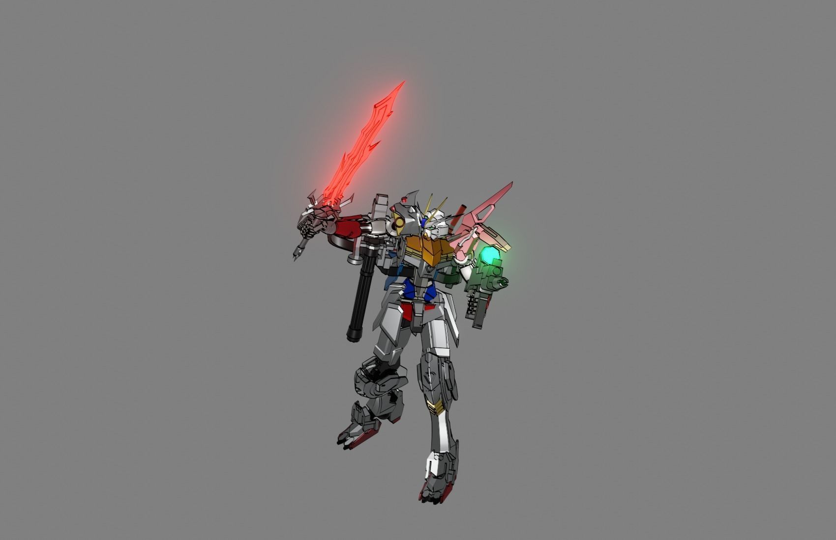 Attacker Gundam 15 3D model_9