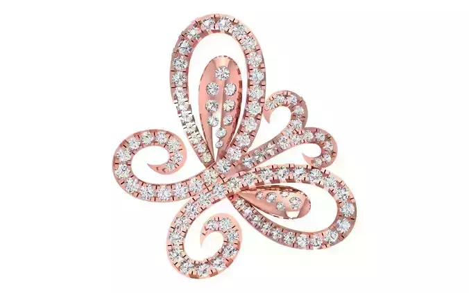 Solitaire Women Pendant 3dm STL OBJ FBX Render Details