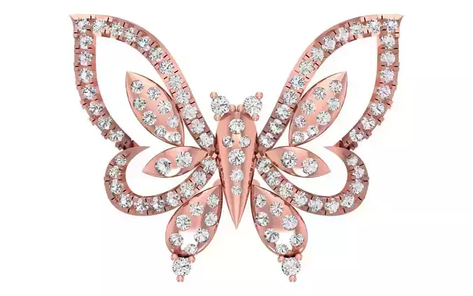 Solitaire Women Butterfly 3dm STL OBJ FBX Render Details 3D print model