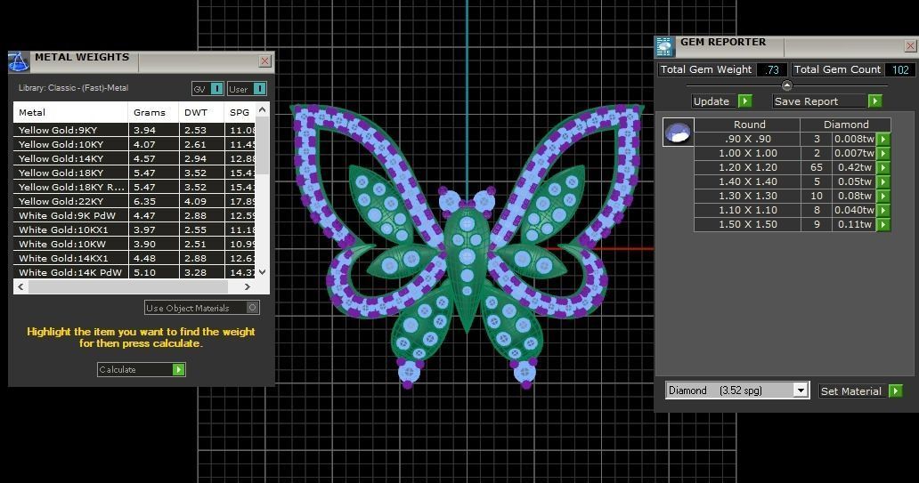 Solitaire Women Butterfly 3dm STL OBJ FBX Render Details 3D print model_4