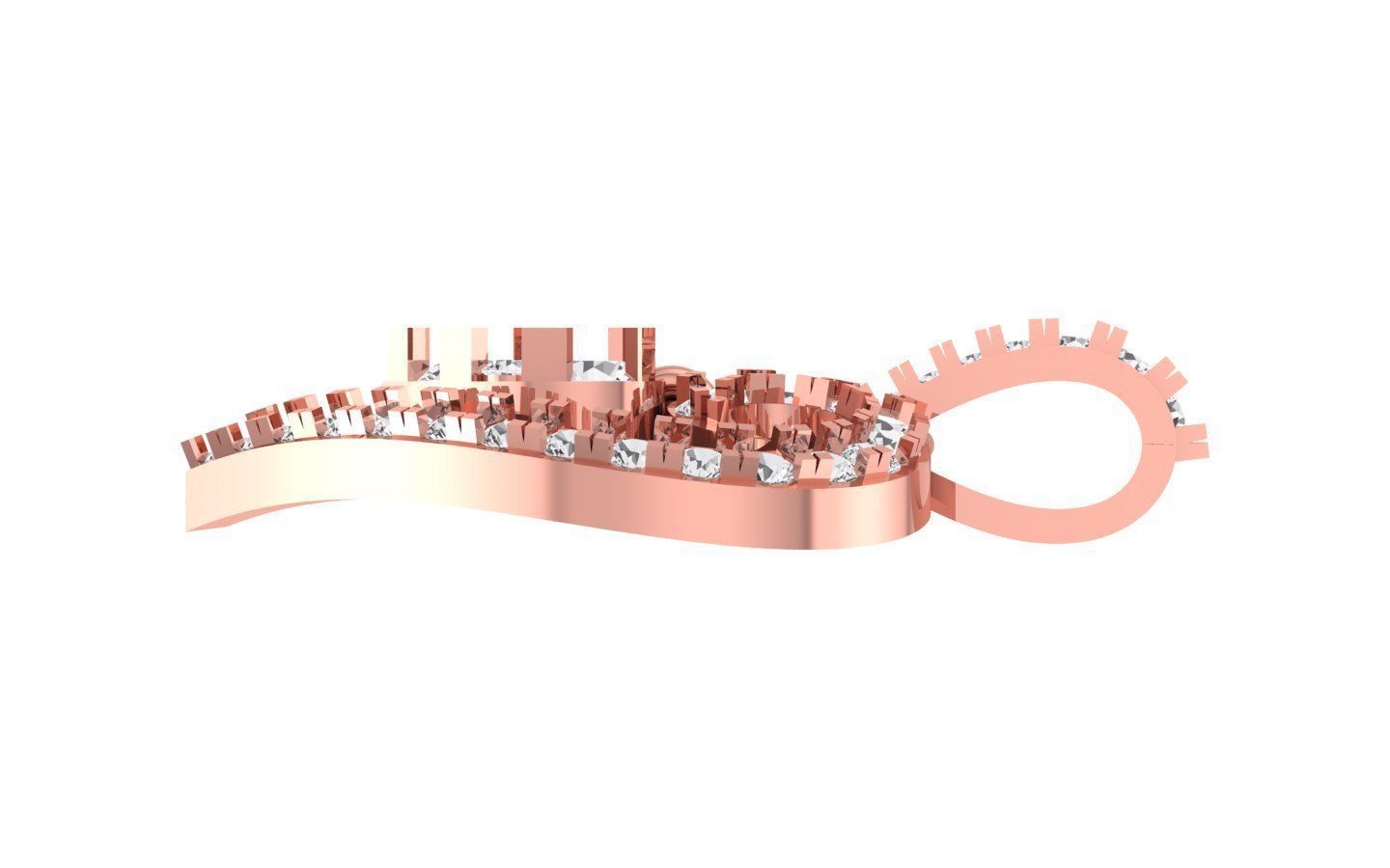 Solitaire Heart Pendant 3dm STL OBJ FBX Render Details 3D print model_1