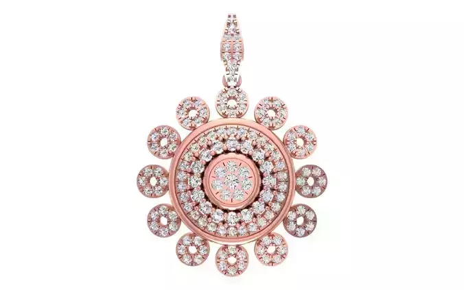 Solitaire Women Pendant 3dm STL OBJ FBX Render Details