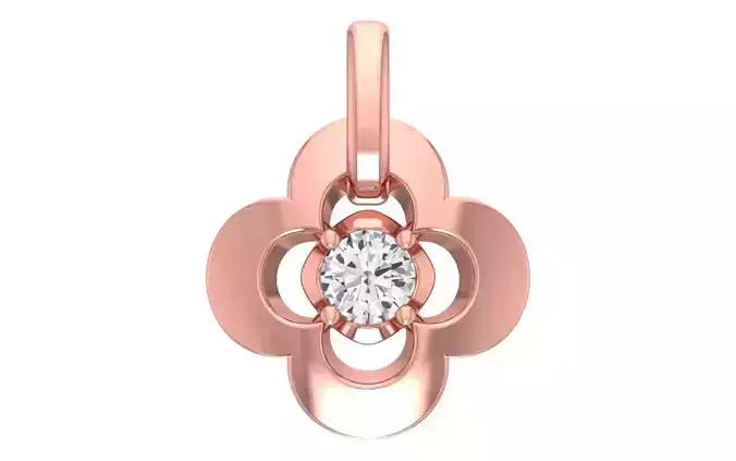 Solitaire Women Pendant 3dm STL OBJ FBX Render Details