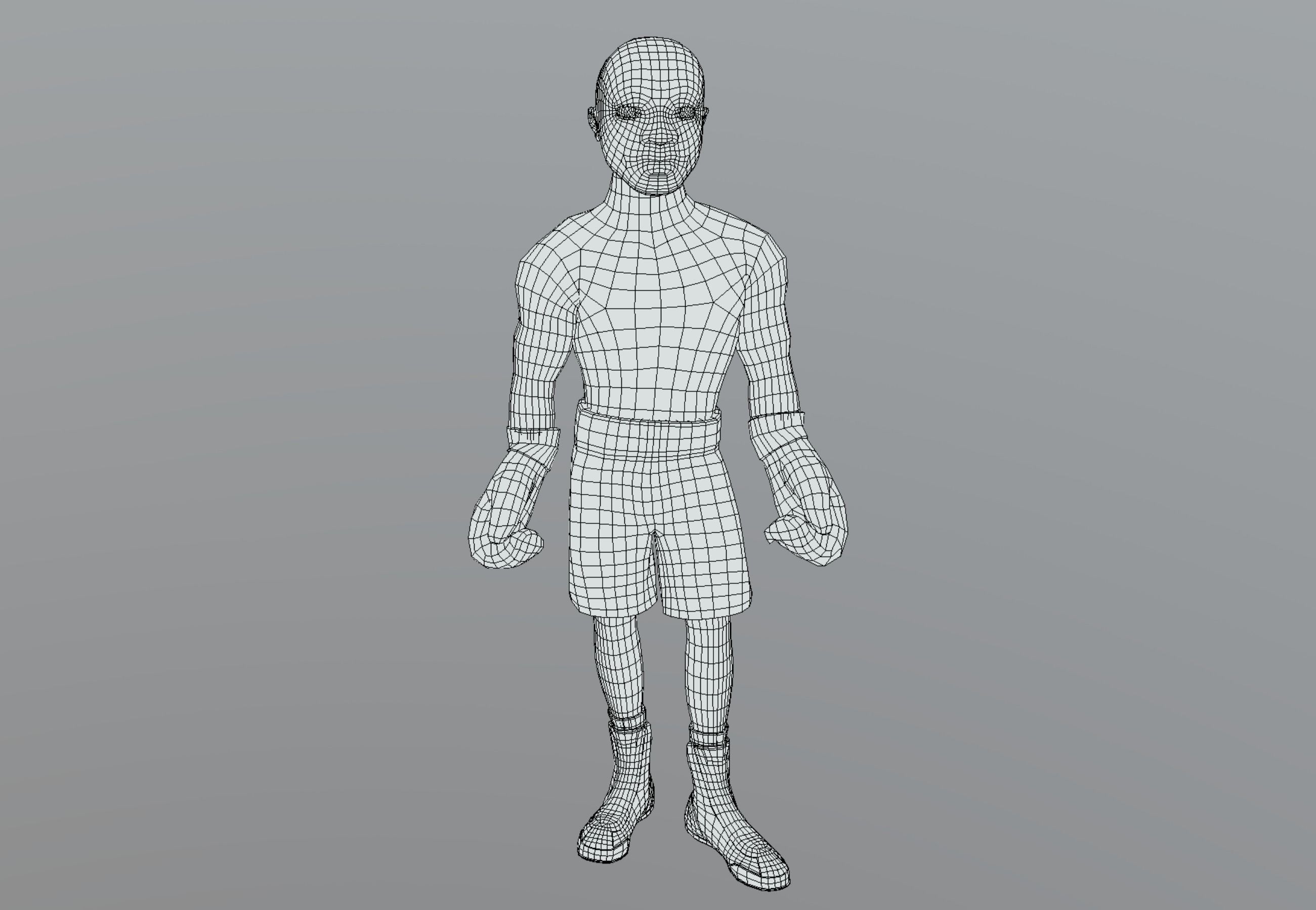3D model Black Boxer VR / AR / low-poly rigged animated | CGTrader