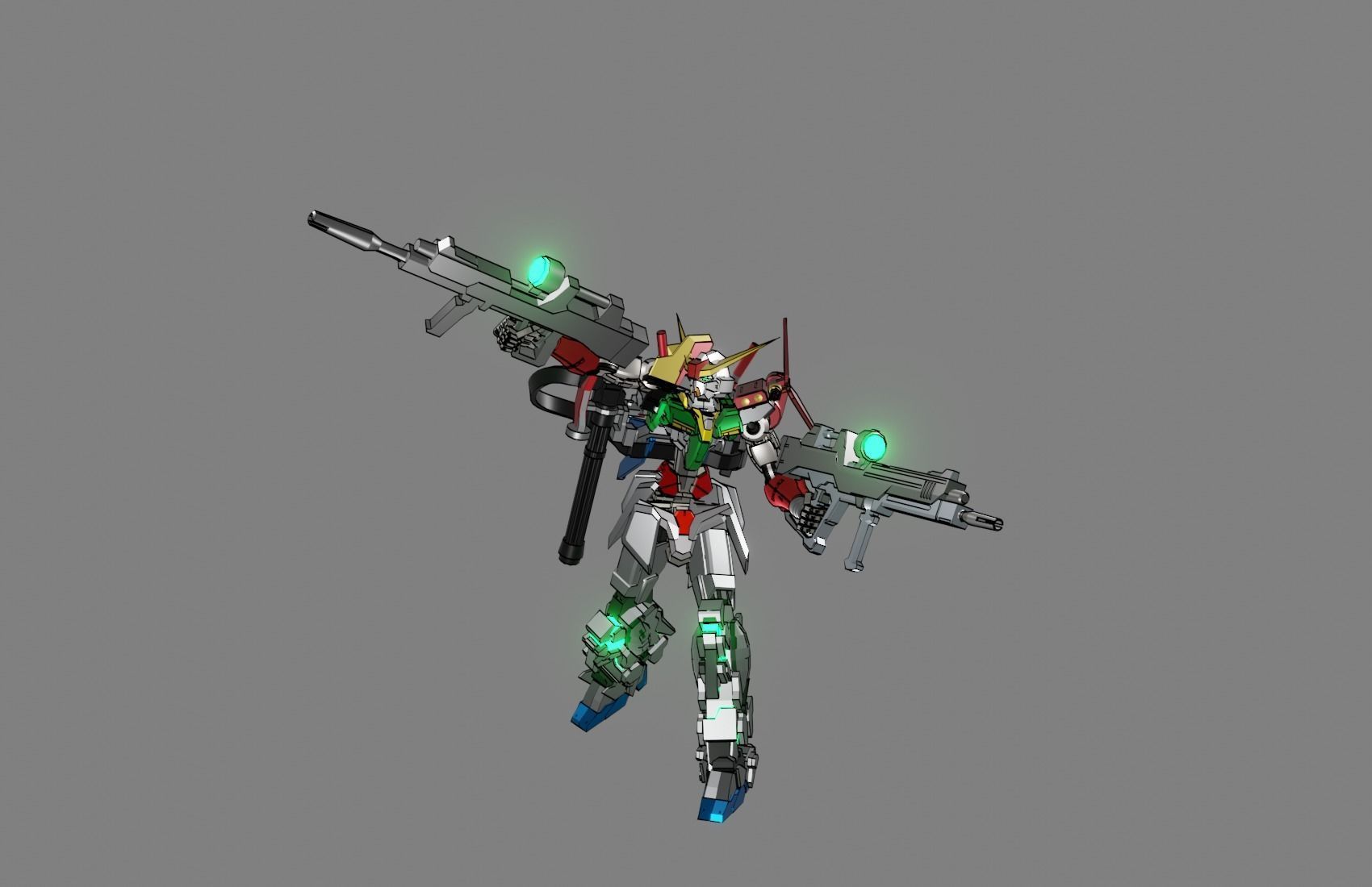 Attacker Gundam 1 3D model_10