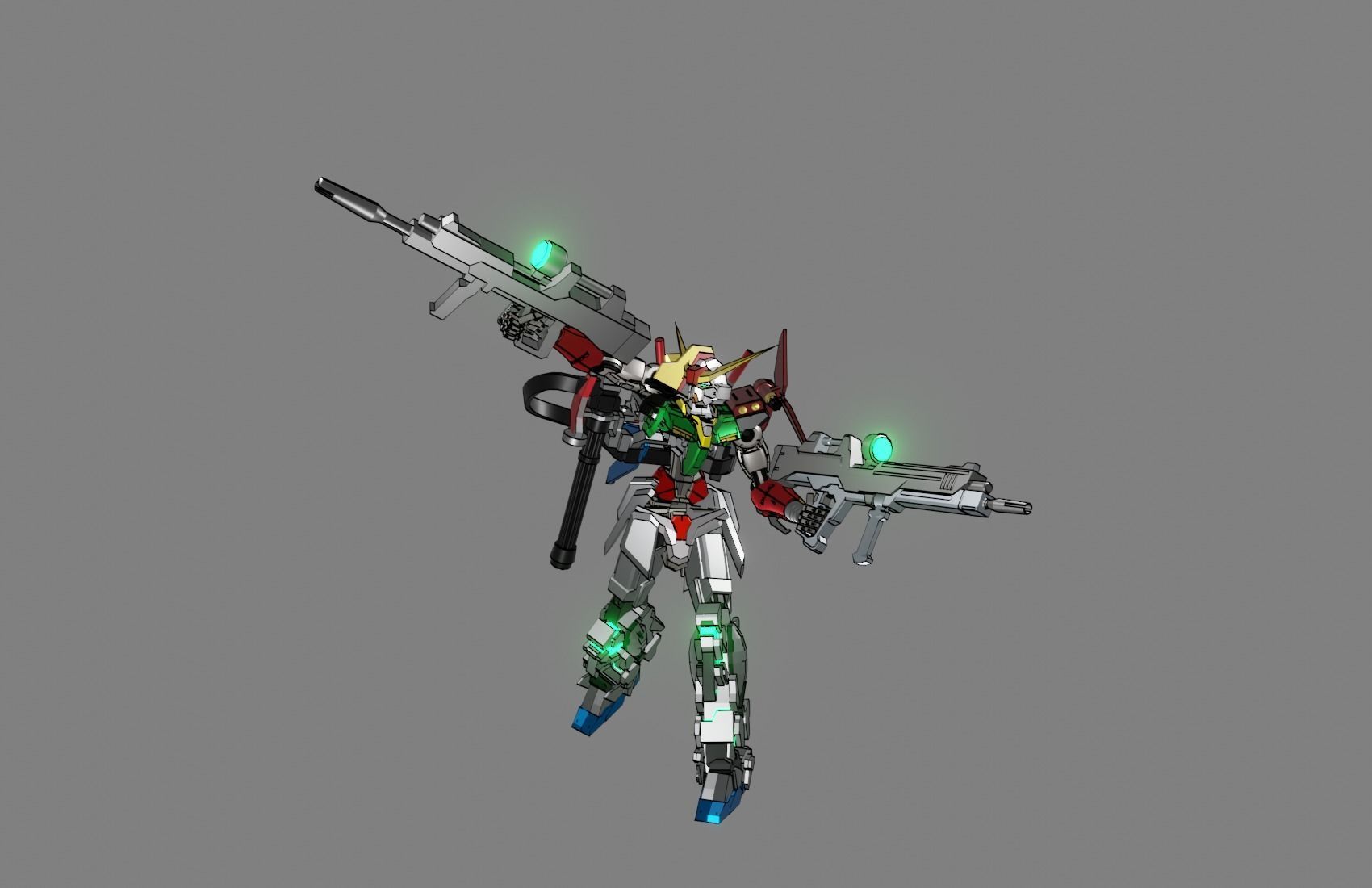 Attacker Gundam 1 3D model_11