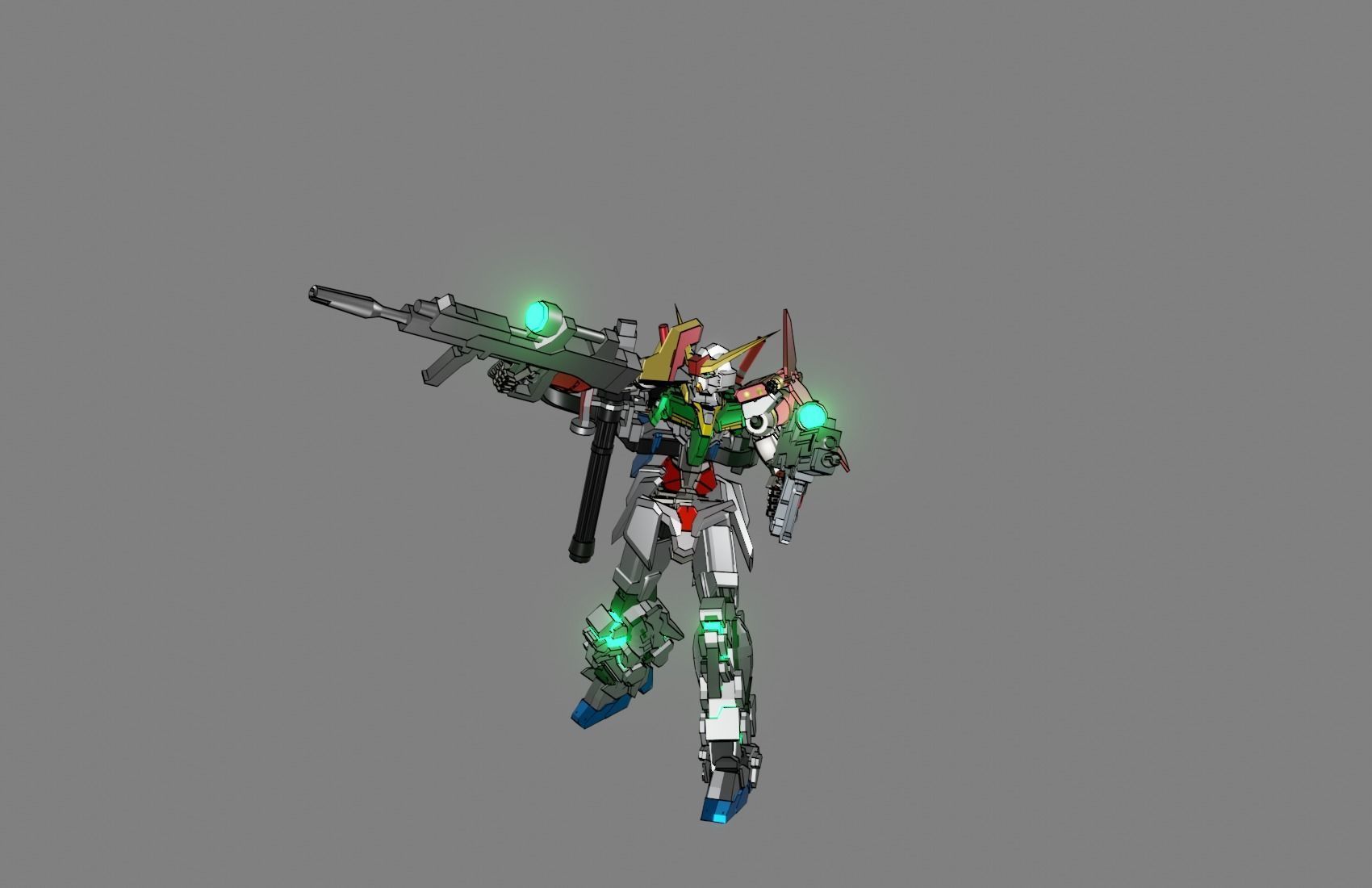 Attacker Gundam 1 3D model_9