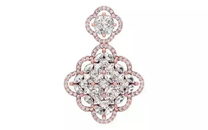 Solitaire Women Pendant 3dm STL OBJ FBX Render Details