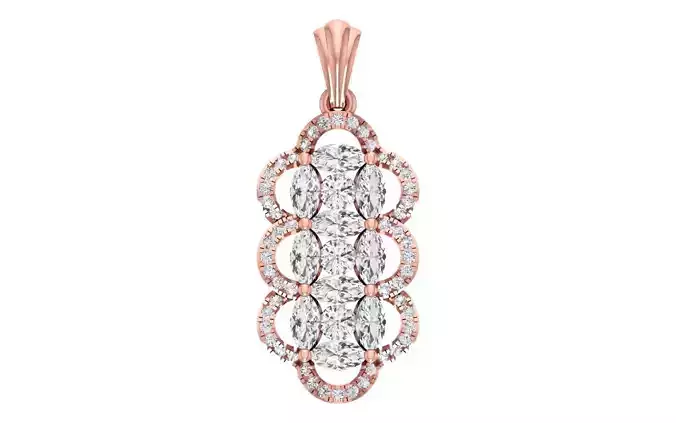Solitaire Women Pendant 3dm STL OBJ FBX Render Details