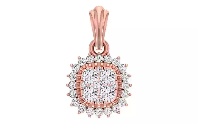 Solitaire Women Pendant 3dm STL OBJ FBX Render Details