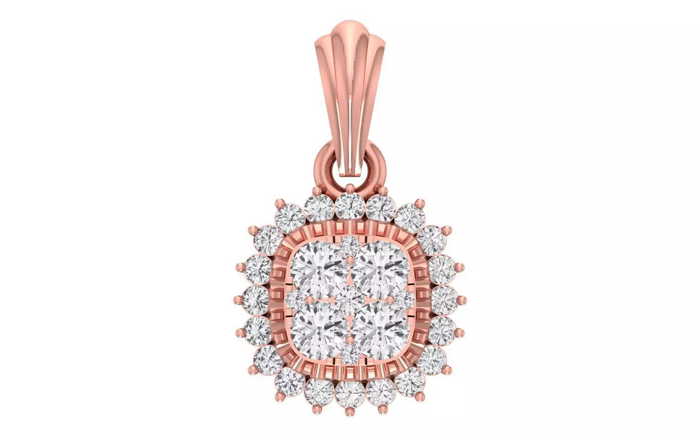 Solitaire Women Pendant 3dm STL OBJ FBX Render Details 3D print model_0