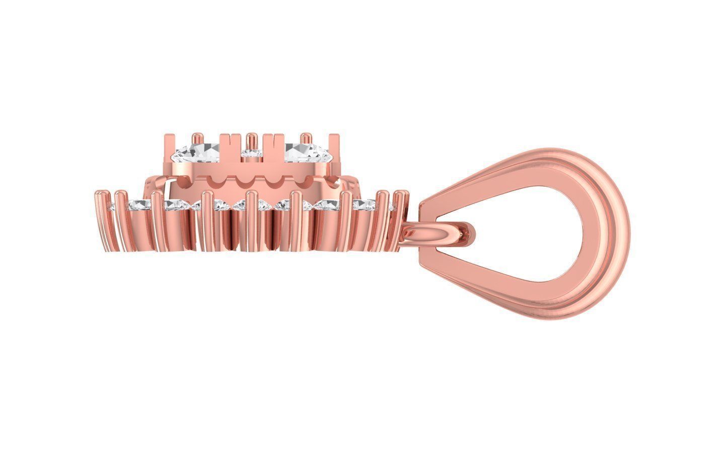 Solitaire Women Pendant 3dm STL OBJ FBX Render Details 3D print model_2