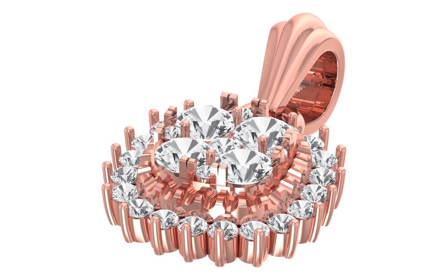 Solitaire Women Pendant 3dm STL OBJ FBX Render Details 3D print model_1