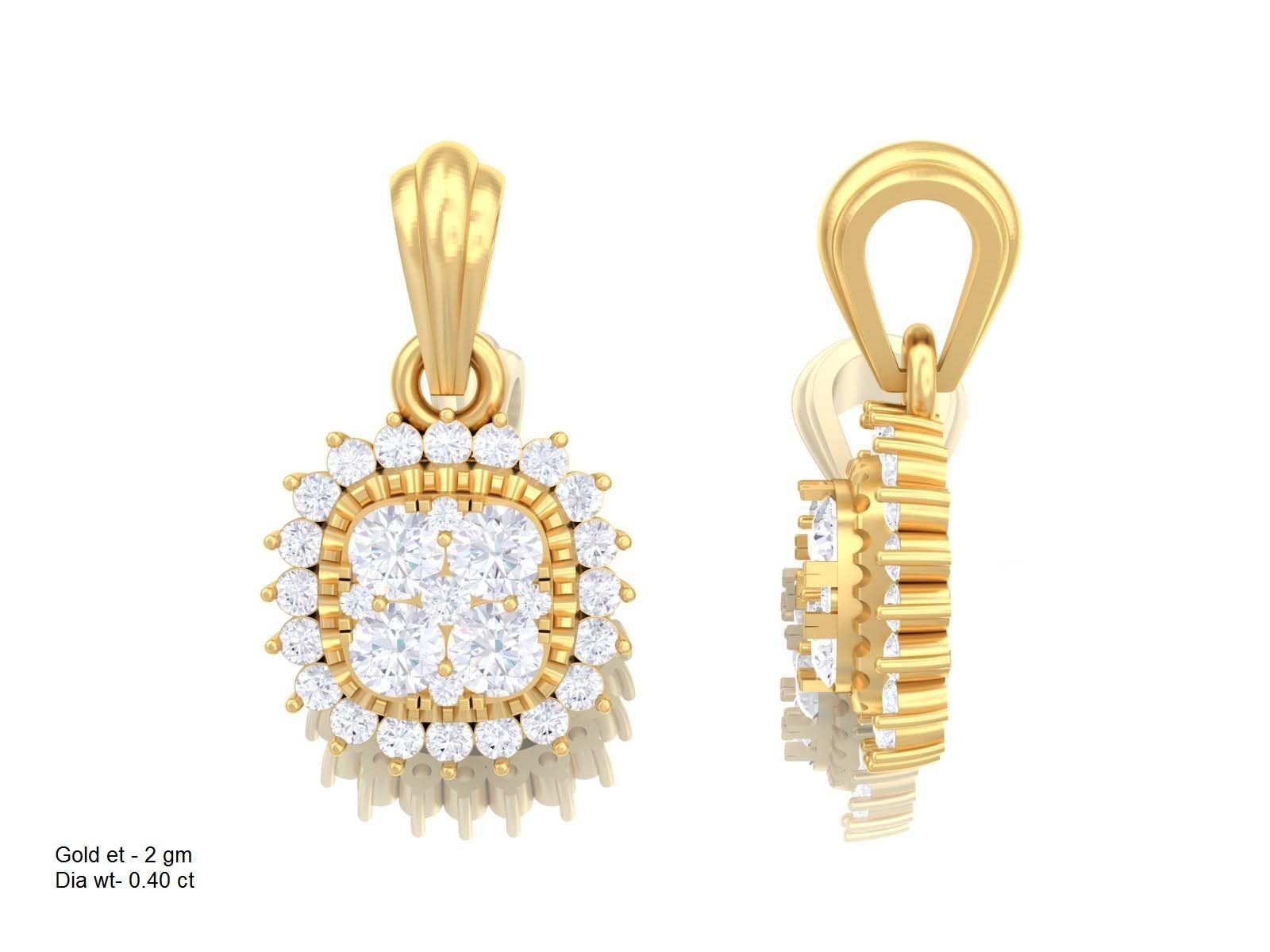 Solitaire Women Pendant 3dm STL OBJ FBX Render Details 3D print model_3