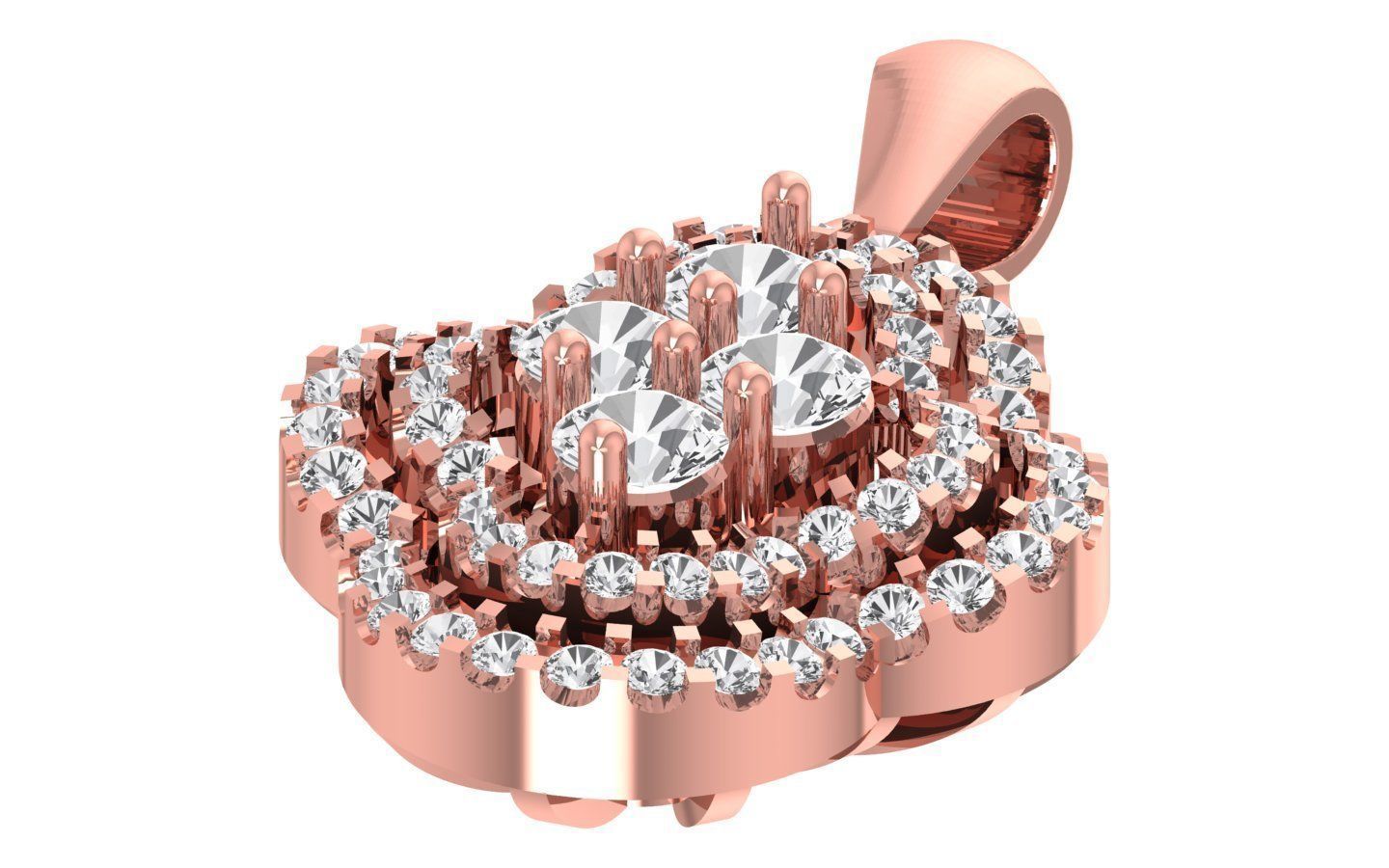 Solitaire Women Pendant 3dm STL OBJ FBX Render Details 3D print model_1