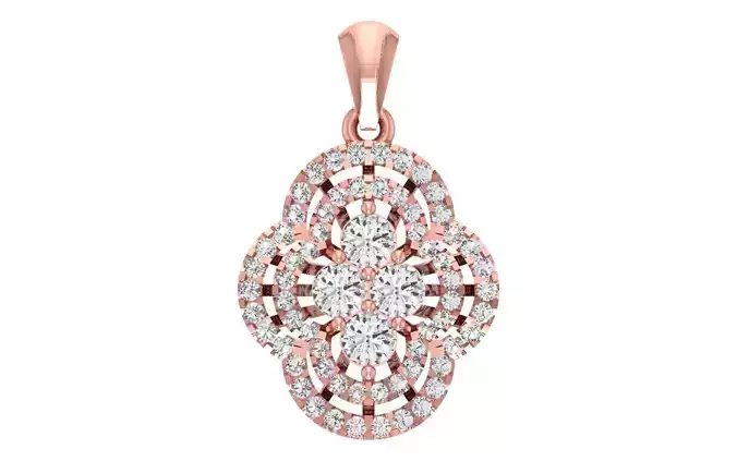 Solitaire Women Pendant 3dm STL OBJ FBX Render Details