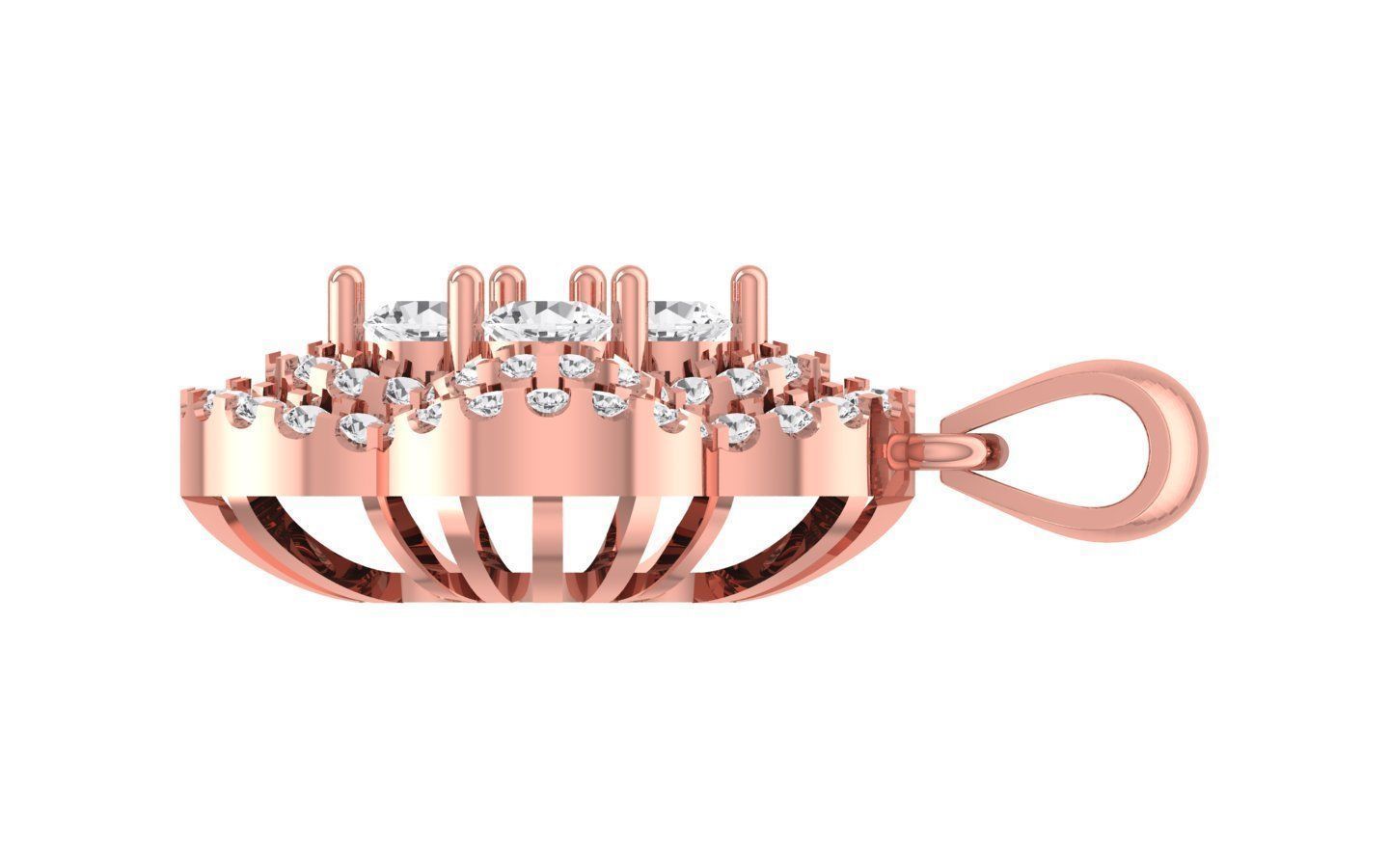 Solitaire Women Pendant 3dm STL OBJ FBX Render Details 3D print model_2