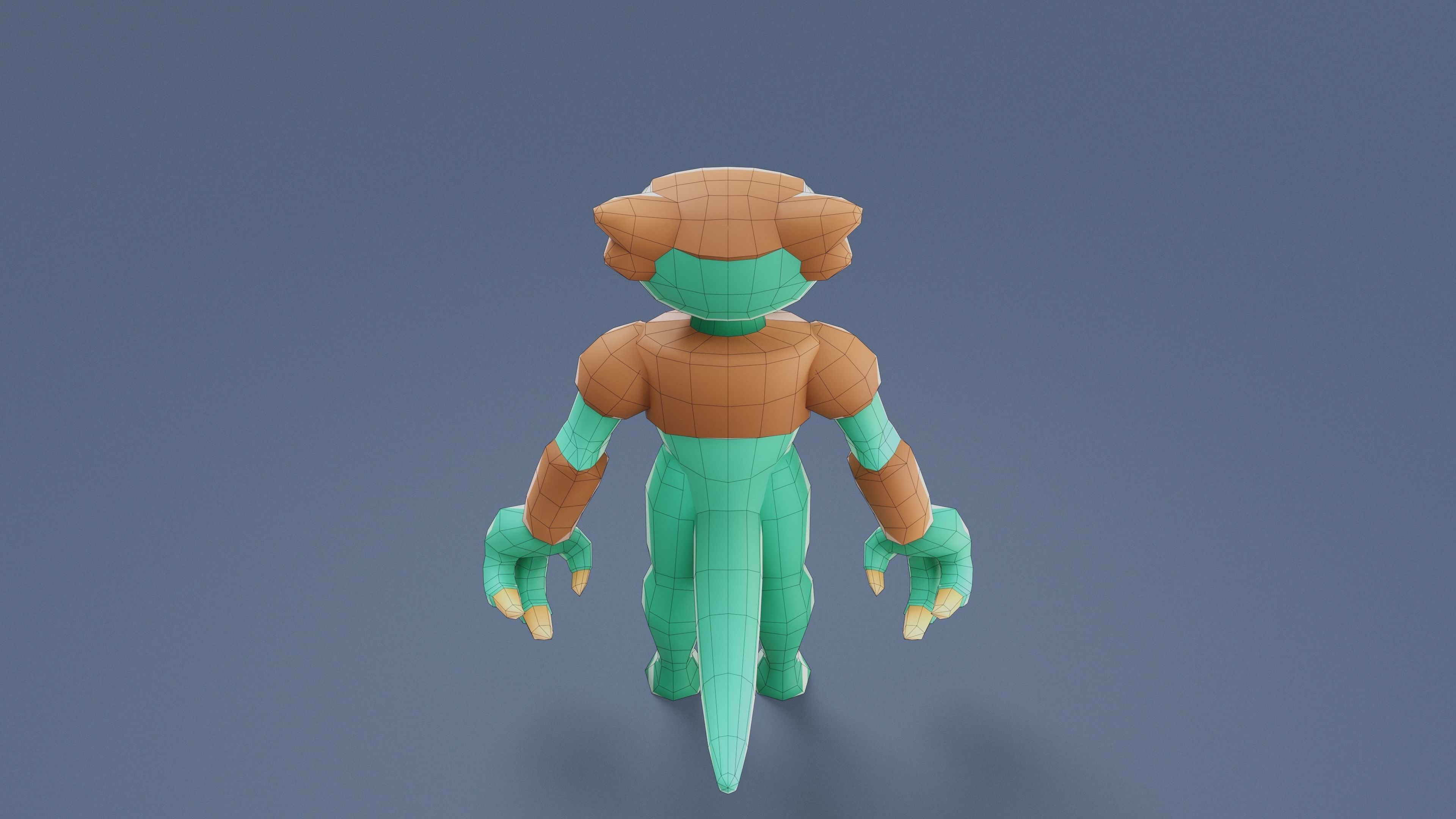 Cartoon Characters - Medium Frogwolf Warrior Low-poly 3D model_15
