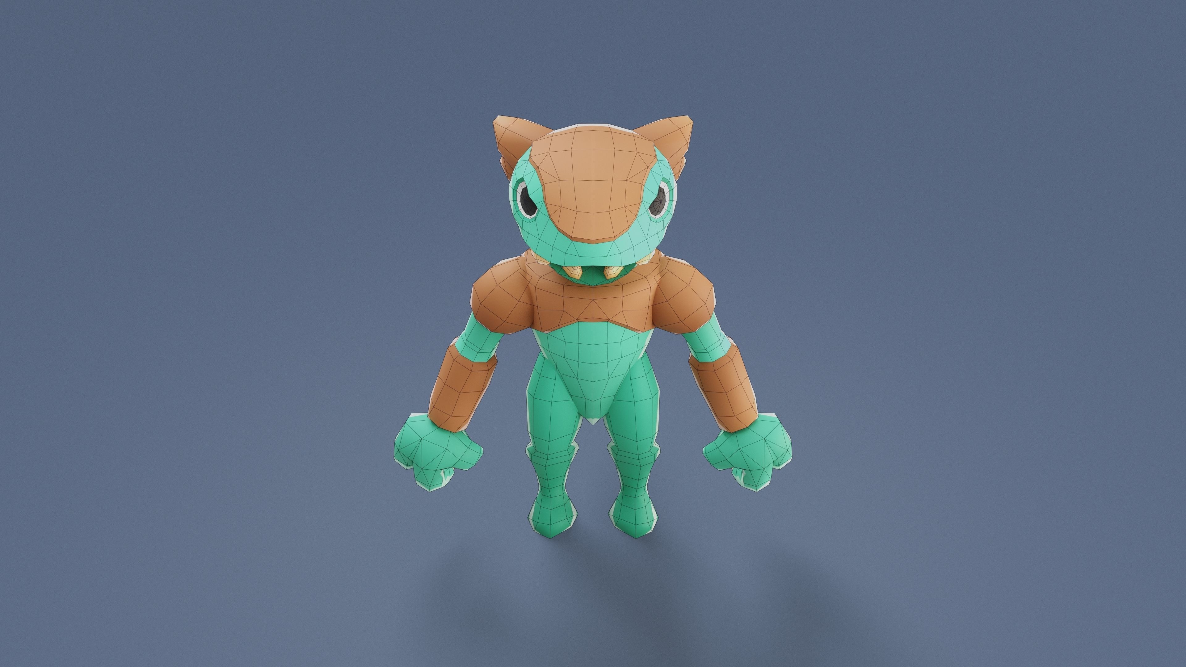 Cartoon Characters - Medium Frogwolf Warrior Low-poly 3D model_18