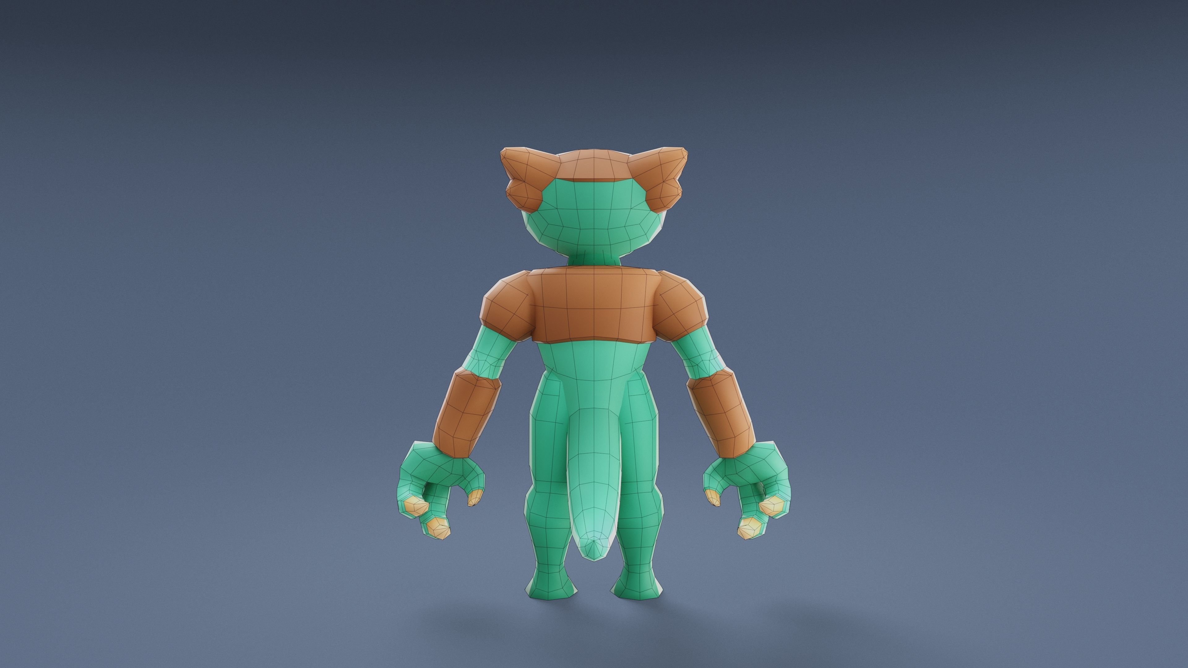 Cartoon Characters - Medium Frogwolf Warrior Low-poly 3D model_20