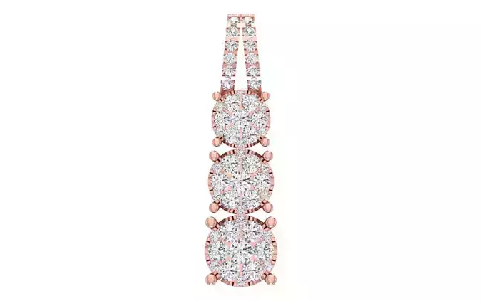 Solitaire Women Pendant 3dm STL OBJ FBX Render Details