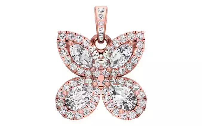 Solitaire Women Pendant 3dm STL OBJ FBX Render Details 3D print model