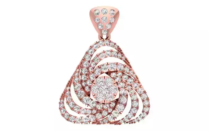 Solitaire Women Pendant 3dm STL OBJ FBX Render Details