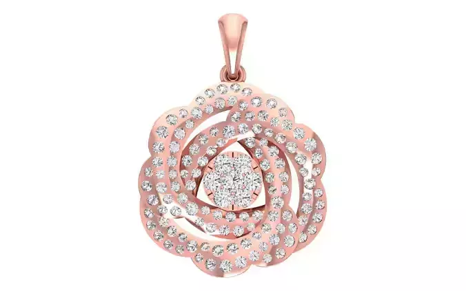 Solitaire Women Pendant 3dm STL OBJ FBX Render Details