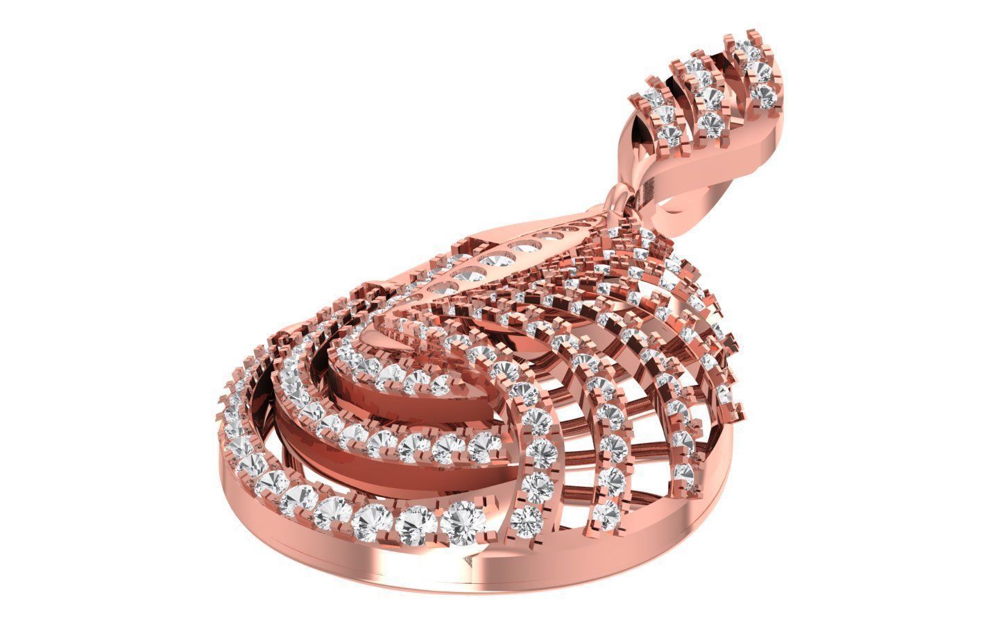 Solitaire Women Pendant 3dm STL OBJ FBX Render Details 3D print model_1