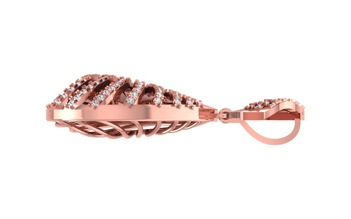 Solitaire Women Pendant 3dm STL OBJ FBX Render Details 3D print model_2