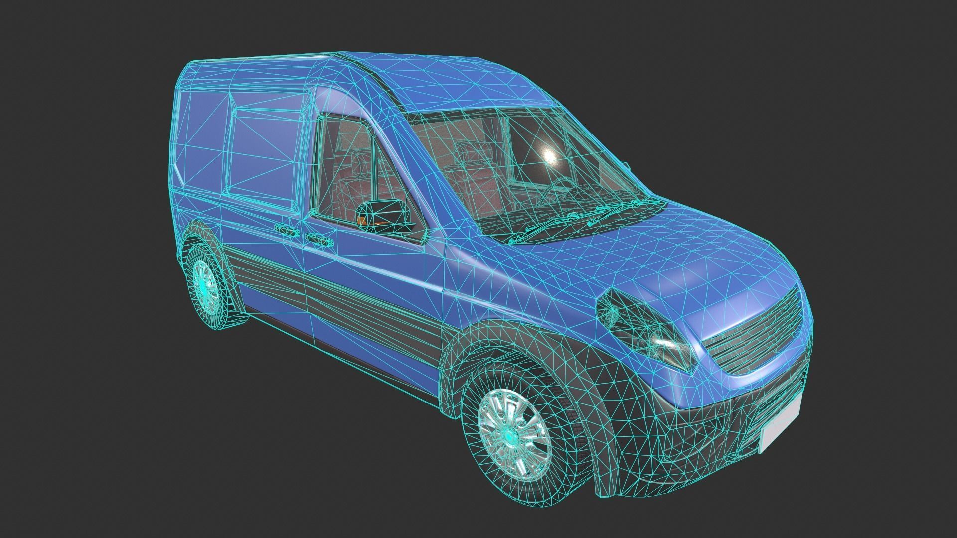 Generic Van Low-poly 3D model_2