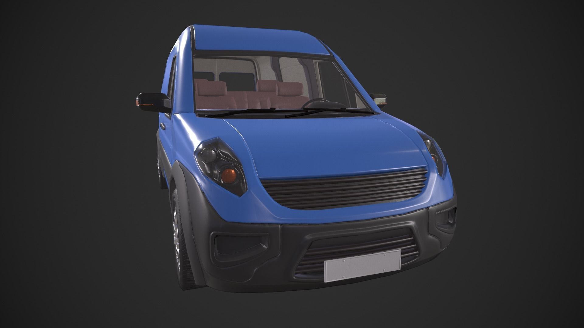 Generic Van Low-poly 3D model_9