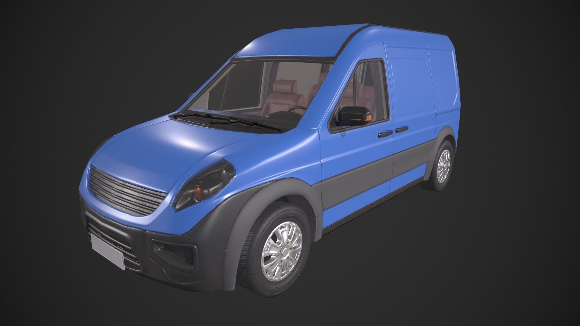 Generic Van Low-poly 3D model_3