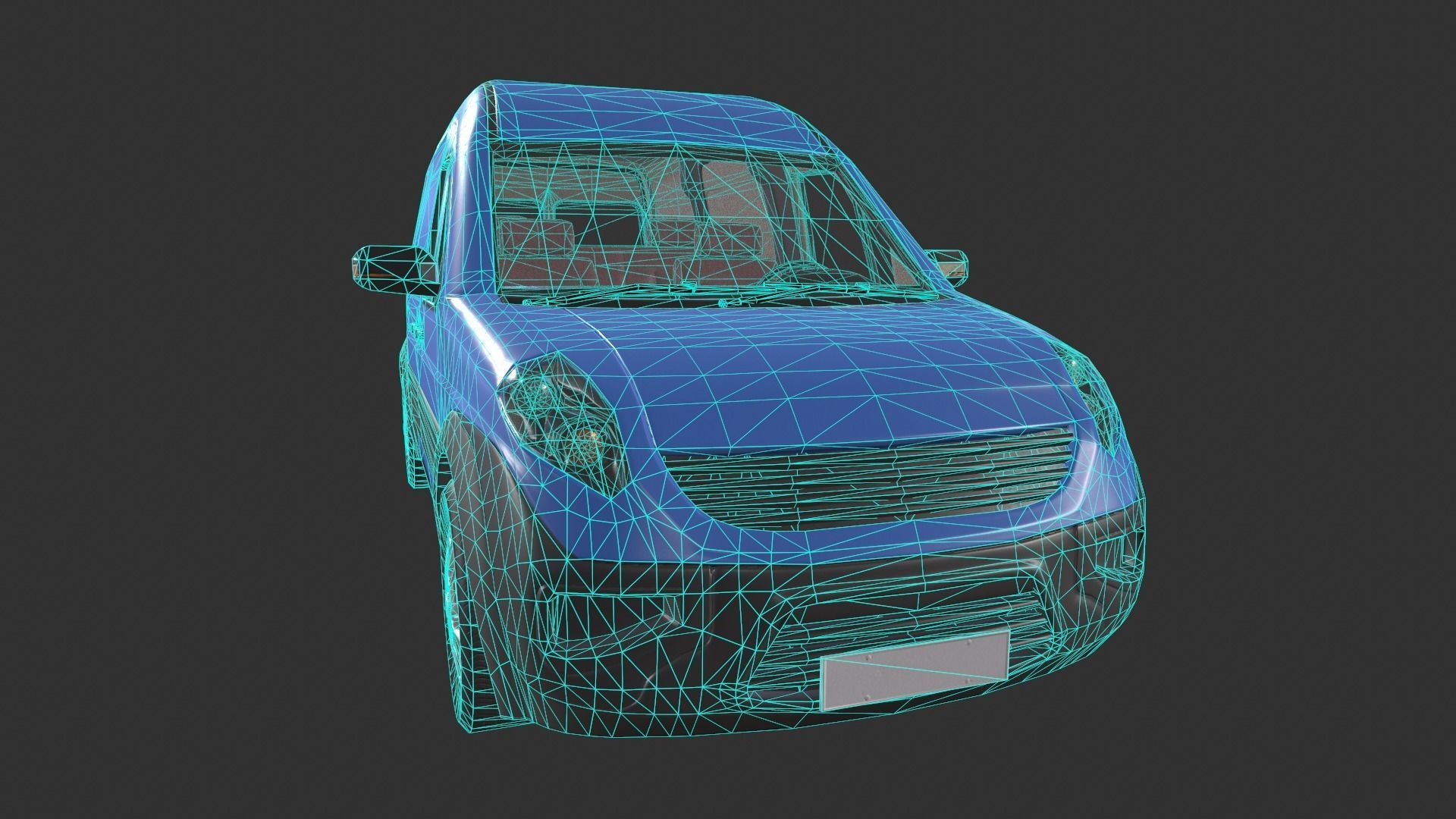 Generic Van Low-poly 3D model_10