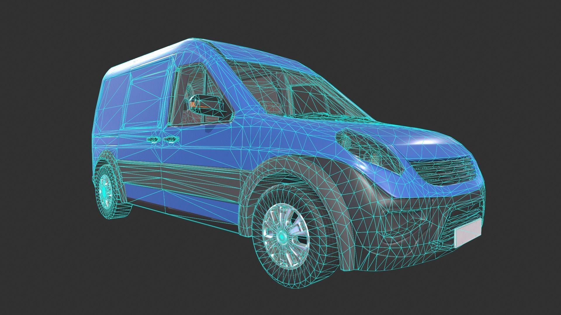 Generic Van Low-poly 3D model_14