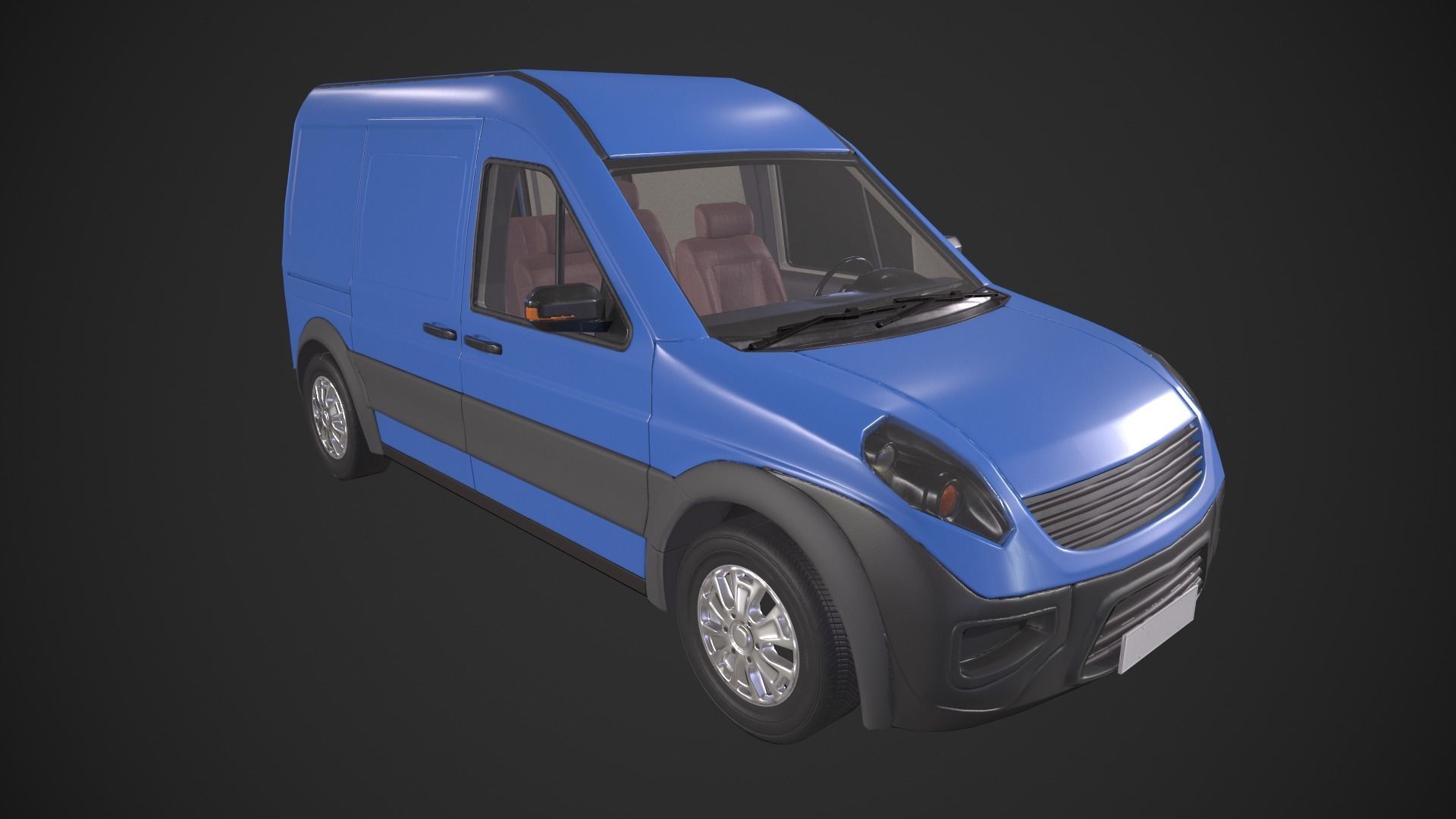 Generic Van Low-poly 3D model_1