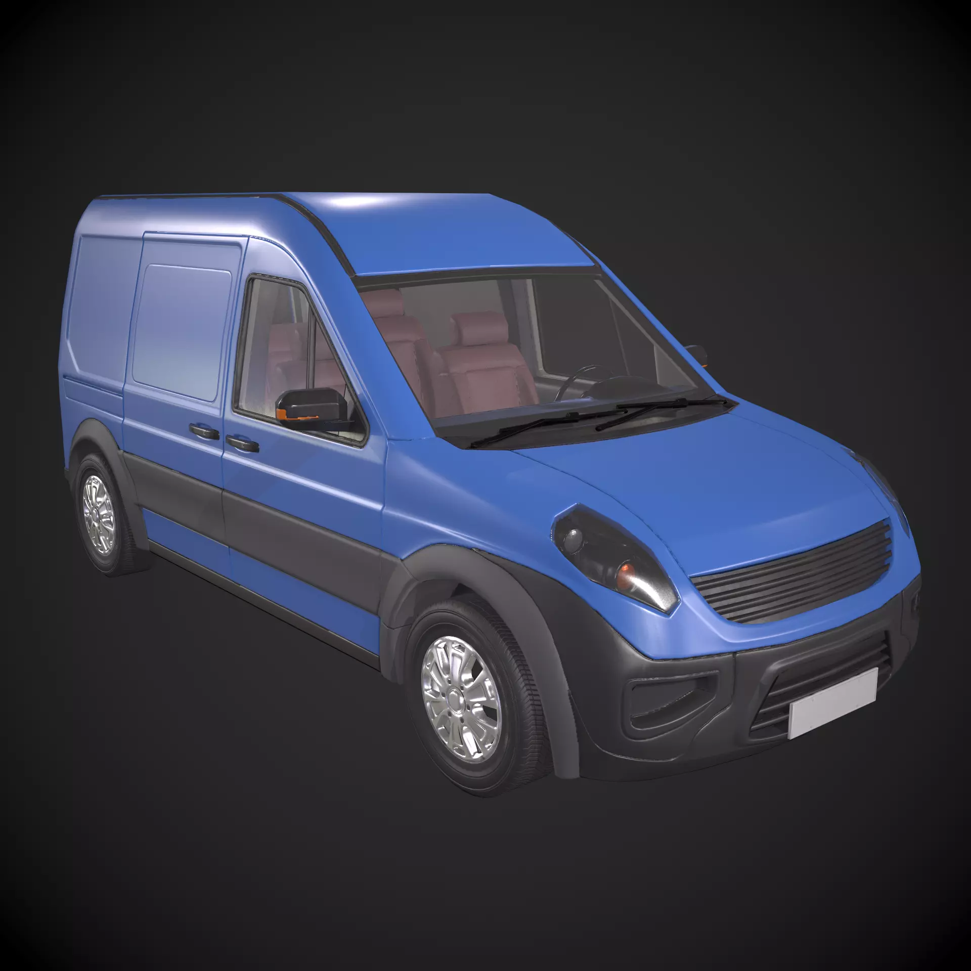 Generic Van Low-poly 3D model_0
