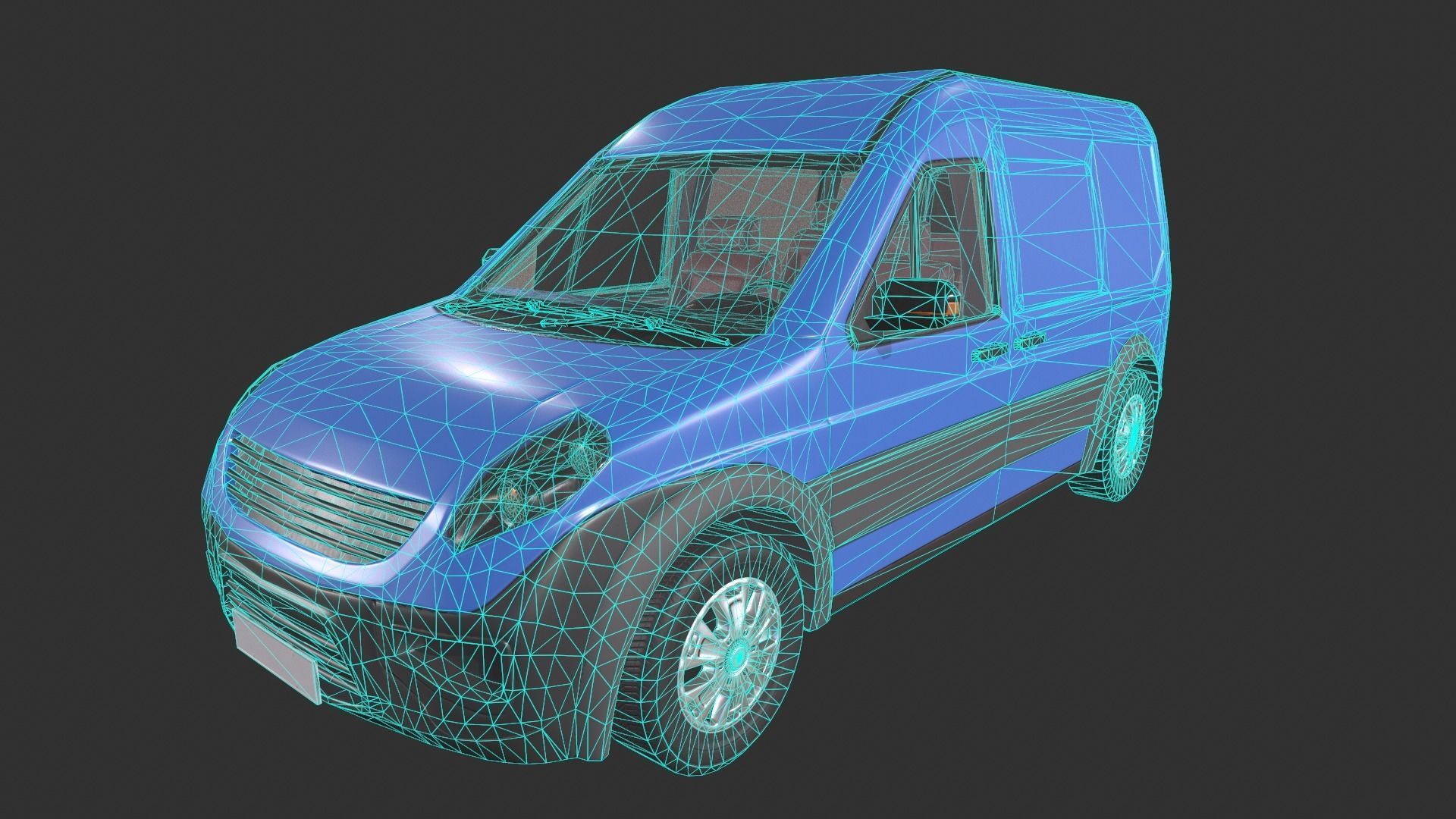 Generic Van Low-poly 3D model_4